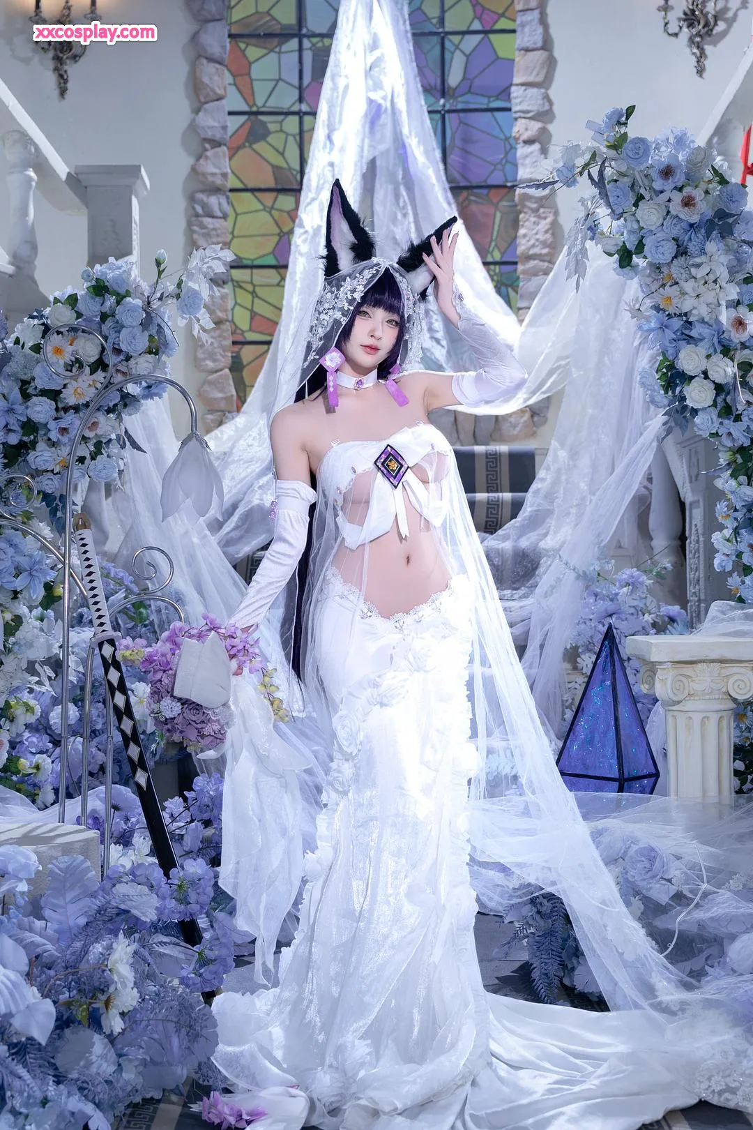 Yuno Shimizu as Musashi - Wisteria Bride (Azur Lane)